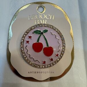 NWT Anthropologie Cherry Brooch
